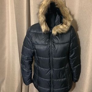 Zara Girls black puffer jacket with hood